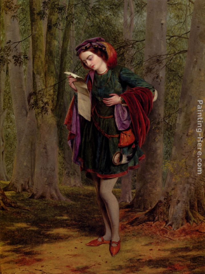 Rosalind, As You Like It painting - Henry Nelson O'Neil Rosalind, As You Like It art painting